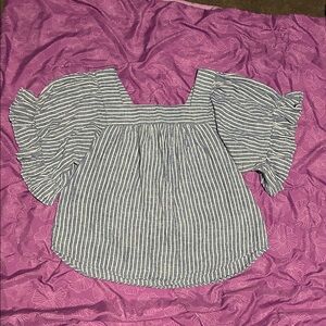 Beachlunchlounge Navy and White Striped Top